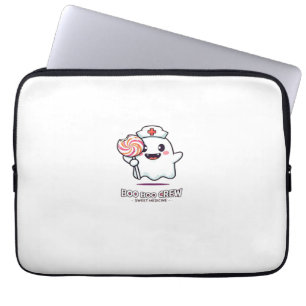 Cute Ghost Nurse Boo Boo Crew Halloween Classic T- Laptop Sleeve