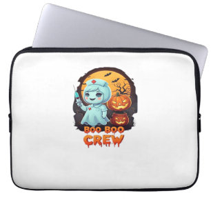 Cute Ghost Nurse - Boo Boo Crew Halloween Fun Clas Laptop Sleeve