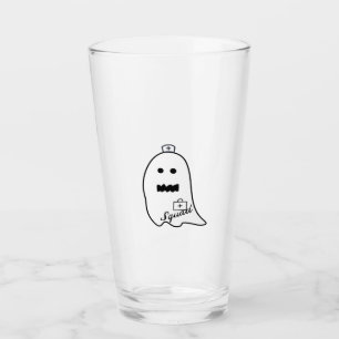 Cute Ghost Nurse Halloween Hand drawn Hospital Sta Glass
