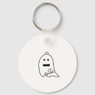 Cute Ghost Nurse Halloween Hand drawn Hospital Sta Key Ring