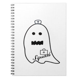 Cute Ghost Nurse Halloween Hand drawn Hospital Sta Notebook
