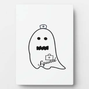 Cute Ghost Nurse Halloween Hand drawn Hospital Sta Plaque