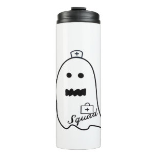 Cute Ghost Nurse Halloween Hand drawn Hospital Sta Thermal Tumbler