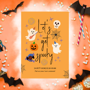 Cute Ghost Office Family Halloween Party Invitation