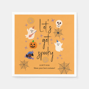 Cute Ghost Office Family Halloween Party Napkin