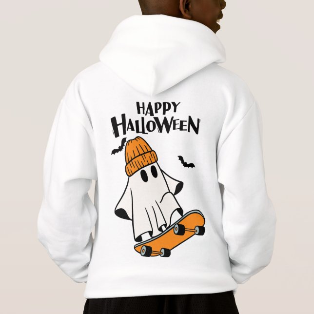 Cute ghost on skit board T-Shirt (Back)