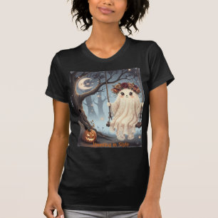 Cute Ghost on Swing Halloween  Haunting in Style T-Shirt