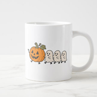 Cute Ghost Parade Halloween Pumpkin Mug