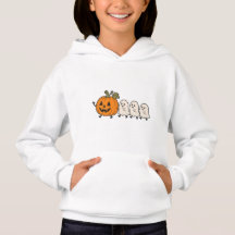Cute Ghost Parade Kids Halloween Hoodie Pumpkin