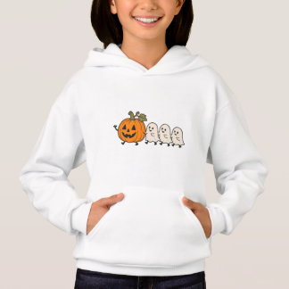 Cute Ghost Parade Kids Halloween Hoodie Pumpkin