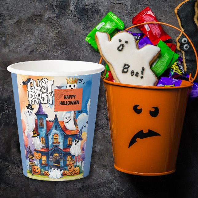 Cute Ghost Party Kids Halloween  Paper Cups (Creator Uploaded)