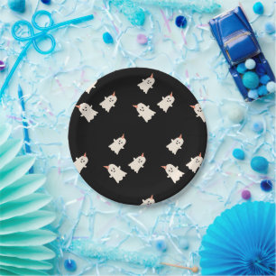 Cute ghost pattern Halloween themed Paper Plate