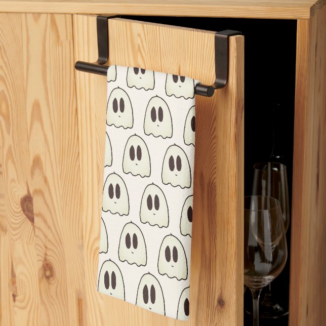 Cute Ghost Pattern Tea Towel (Thirds Fold)