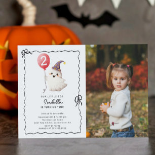 Cute Ghost Photo Birthday Invitation