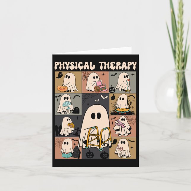 Cute Ghost Physical Therapy Pt Physical Therapist  Card (Front)