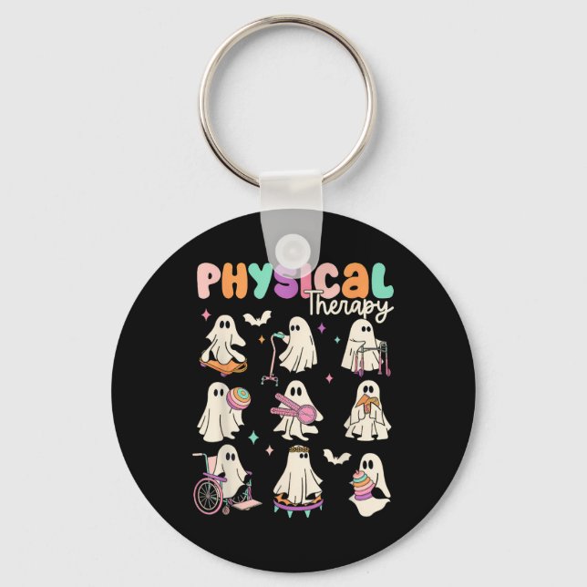 Cute Ghost Physical Therapy Pt Physical Therapist  Key Ring (Front)