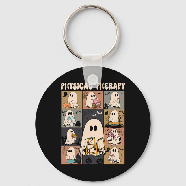 Cute Ghost Physical Therapy Pt Physical Therapist  Key Ring (Front)