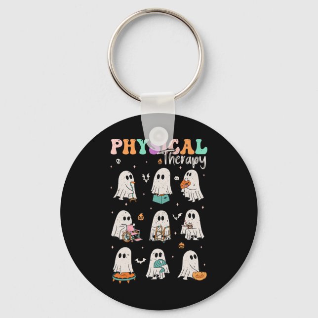 Cute Ghost Physical Therapy Pt Physical Therapist  Key Ring (Front)