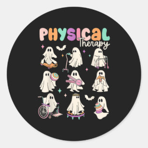 Cute Ghost Physical Therapy Pt Physical Therast Ha Classic Round Sticker