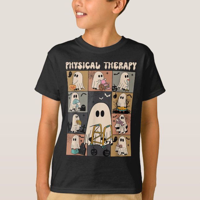Cute Ghost Physical Therapy Pt Physical Therast Ha T-Shirt (Front)