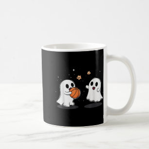 Cute Ghost Playing Basketball Funny Halloween  Coffee Mug