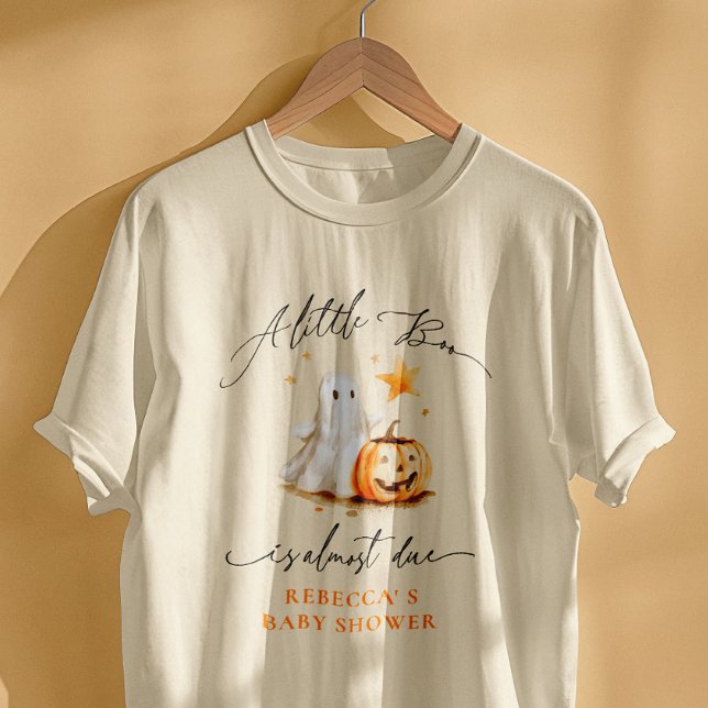 Cute Ghost Pumpkin Boo Halloween Baby Shower  T-Shirt (Creator Uploaded)