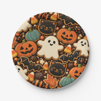 Cute Ghost Pumpkin Cookies and Candy Plate