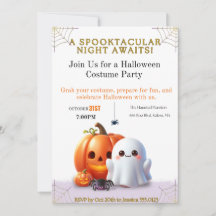 Cute Ghost & Pumpkin Halloween Costume Party