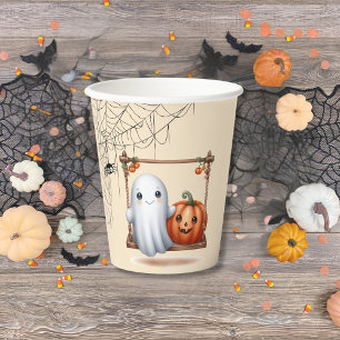 Cute Ghost Pumpkin Halloween Paper Cups
