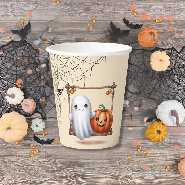 Cute Ghost Pumpkin Halloween  Paper Cups (Creator Uploaded)