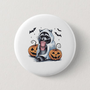 Cute Ghost Pumpkin Halloween Racoon Costume Racco 6 Cm Round Badge