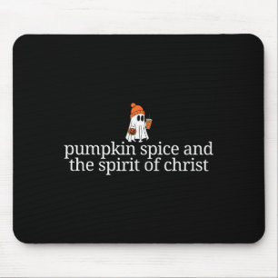 Cute Ghost Pumpkin Spice Coffee And The Spirit Of Mouse Pad