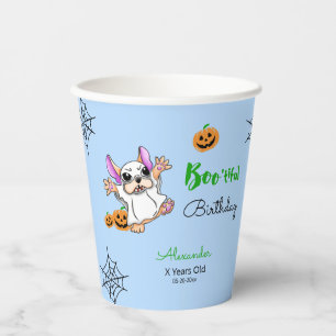 Cute ghost pumpkins Halloween Happy Birthday Paper Cups