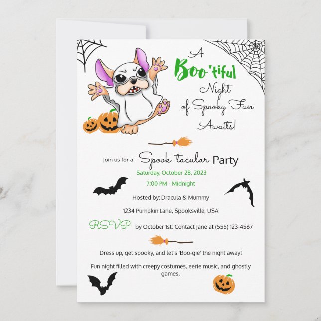 Cute ghost pumpkins Halloween Party Invitation (Front)