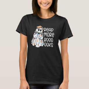 Cute Ghost Read More Books Lover Halloween Librari T-Shirt