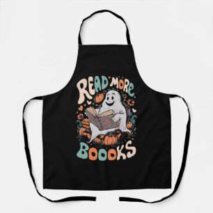Cute Ghost Read More Books Teacher Halloween  Apron