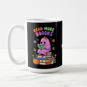 Cute Ghost “Read More Booooks” Funny Halloween  Coffee Mug