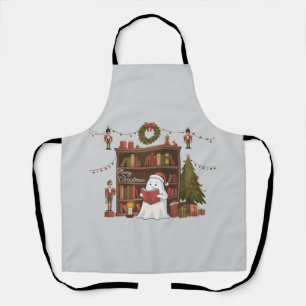 Cute Ghost Reading Book Christmas Reading Apron