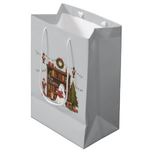 Cute Ghost Reading Book Christmas Reading Medium Gift Bag