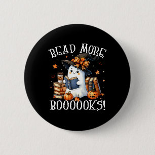 Cute Ghost Reading Book Lovers Halloween Read More 6 Cm Round Badge
