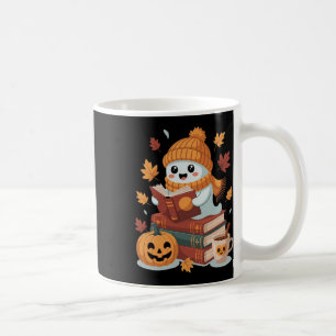 Cute Ghost Reading Books - Fall Halloween Book Lov Coffee Mug
