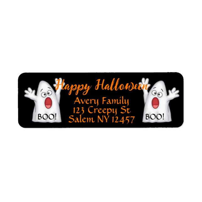 Cute Ghost Return Address Label (Front)