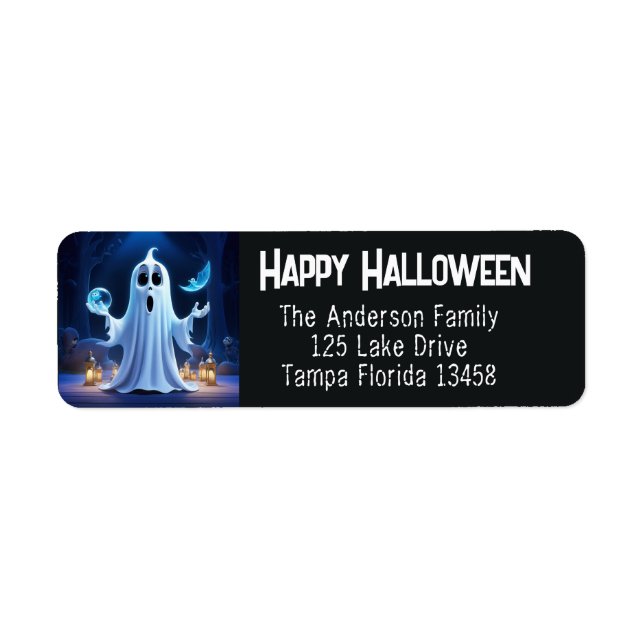 Cute Ghost  Return Address Label (Front)