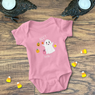 Cute Ghost Sister 1 Pink Baby Bodysuit
