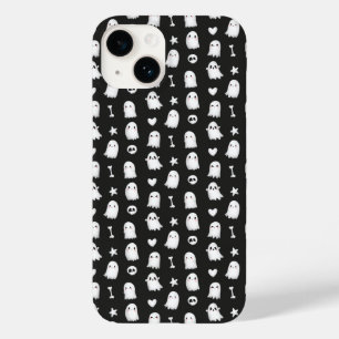 Cute Ghost Skulls Pattern Black Phone Case