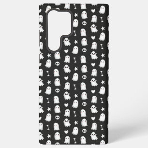 Cute Ghost Skulls Pattern Black Phone Case