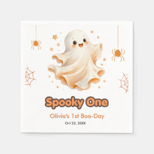 Cute Ghost Spooky One Halloween 1st Birthday Napkin