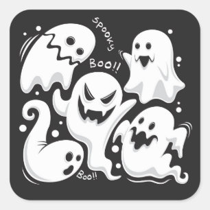 Cute Ghost Square Sticker