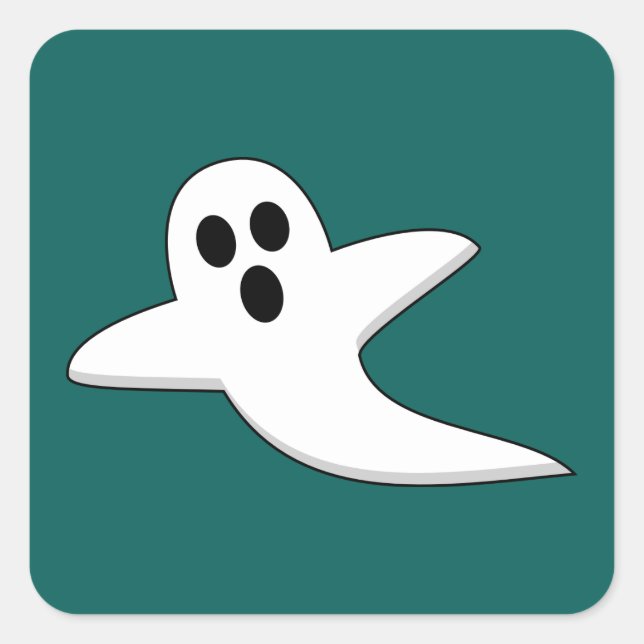 Cute Ghost Square Sticker (Front)