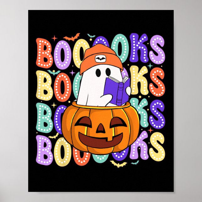 Cute Ghost Teacher Halloween Librarian Read More B Poster (Front)
